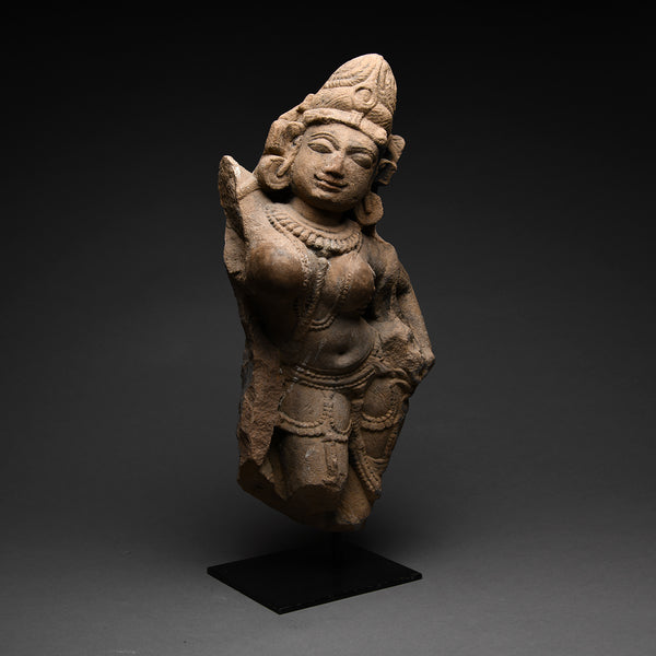 Indian Sandstone Figure of a Female Deity