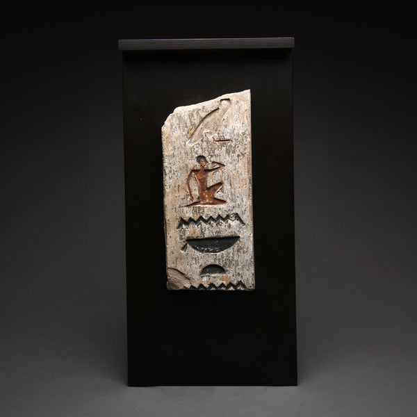 Egyptian Painted Limestone Relief