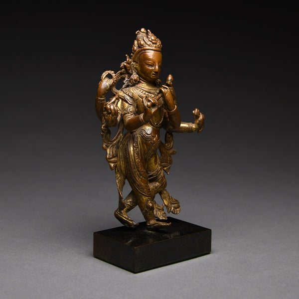 Gilt Copper Figure of Krishna