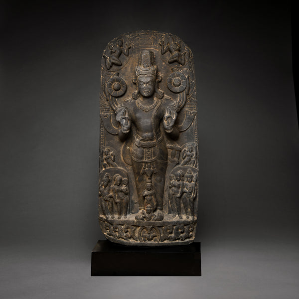 Large Black Stone Stele of Surya