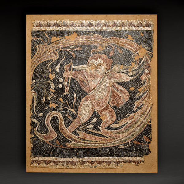 Roman Marble Mosaic Panel of Eros