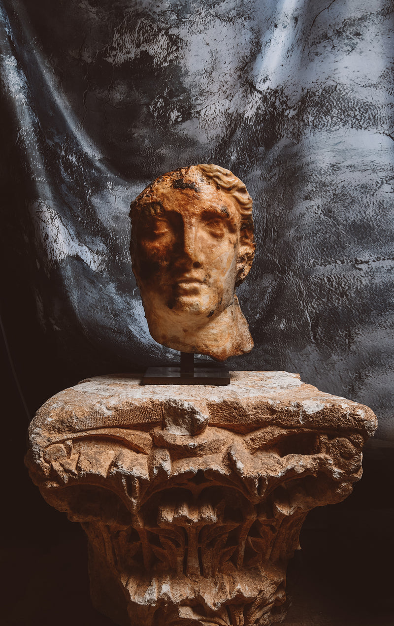 Hellenistic Marble Head of Alexander the Great