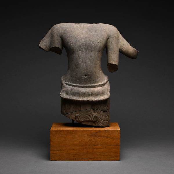 Khmer Sandstone Torso of a Four Armed Deity