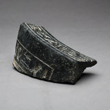 Egyptian Granite Vessel Fragment with Hieroglyphs
