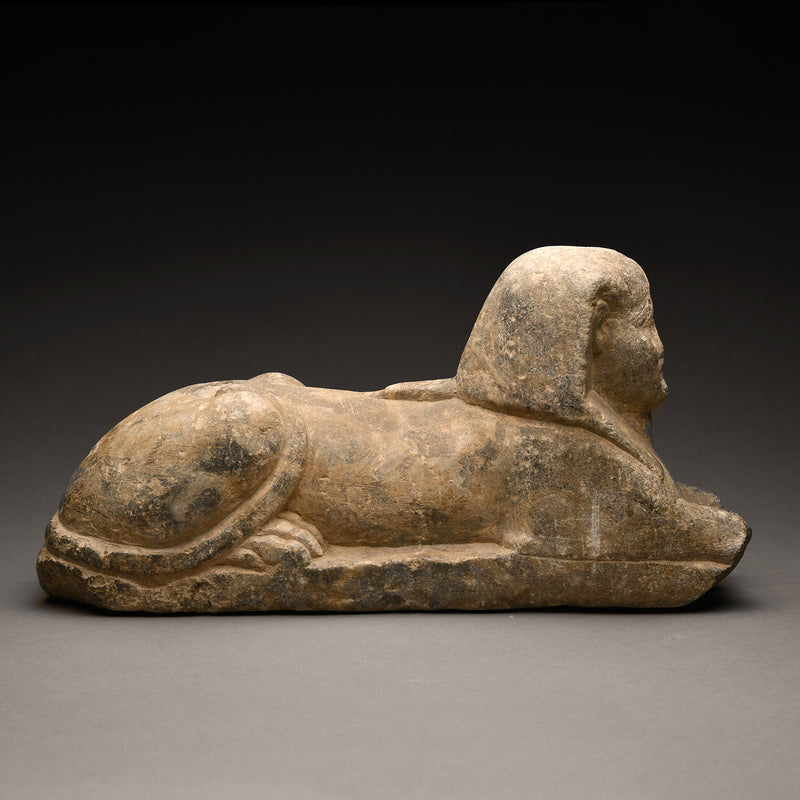 Egyptian Grey Marble Sphinx