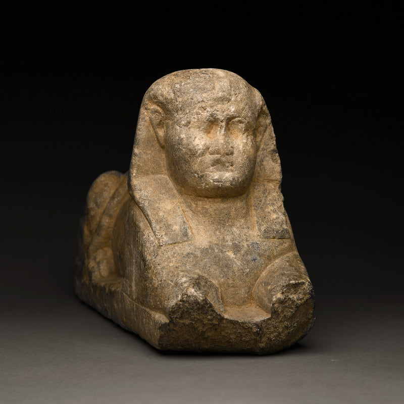 Egyptian Grey Marble Sphinx