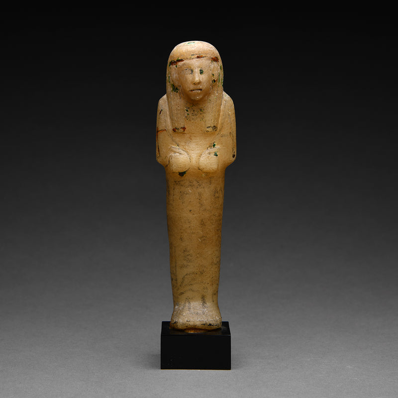 Egyptian Painted Alabaster Shabti