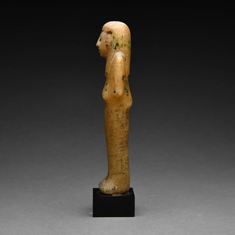 Egyptian Painted Alabaster Shabti