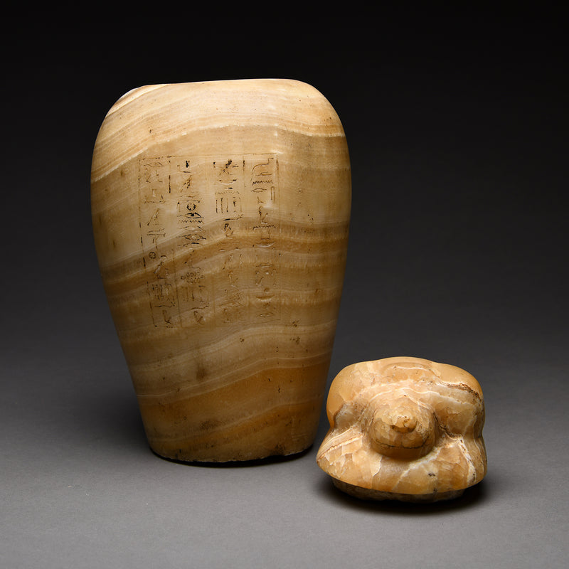 Egyptian Alabaster Canopic Jar