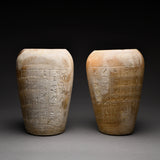 Pair of Egyptian Alabaster Canopic Jars