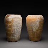 Pair of Egyptian Alabaster Canopic Jars