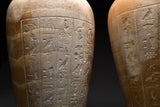 Pair of Egyptian Alabaster Canopic Jars