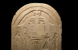 Egyptian Limestone Round-Topped Stele for INKU and ISIS-EN-EM-HET