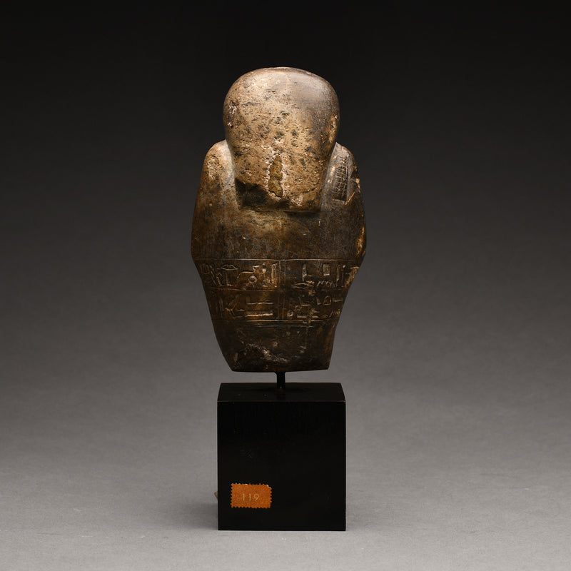 Egyptian Fragmentary Serpentine Shabti for Petamenope