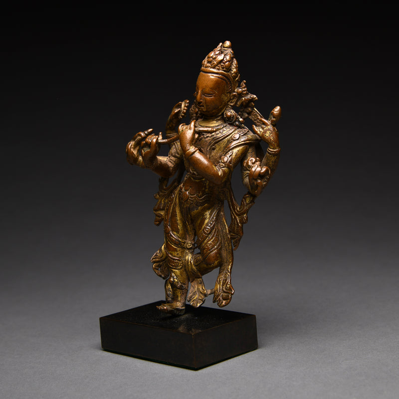 Gilt Copper Figure of Krishna