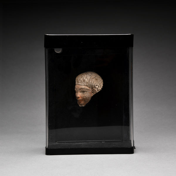 Fragmentary Egyptian Painted Limestone Head of an Official