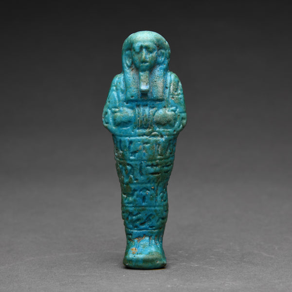 Egyptian Turquoise Faience Shabti for the Prophet of Khonsu, PA-DI-SU