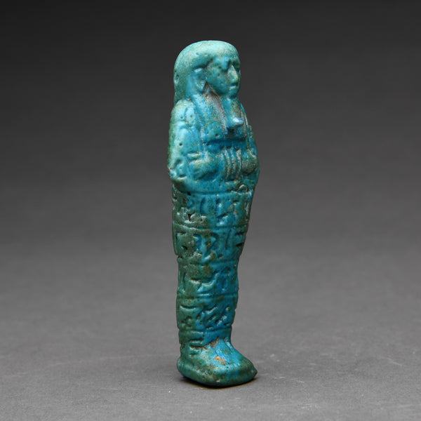 Egyptian Turquoise Faience Shabti for the Prophet of Khonsu, PA-DI-SU