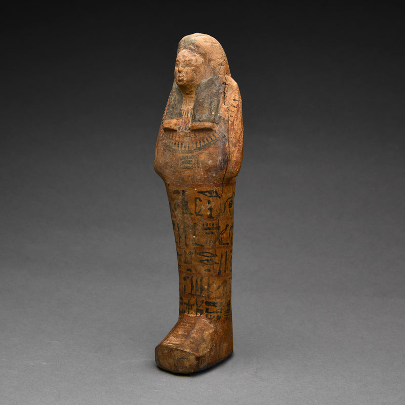 Egyptian Painted Wood Shabti for Aset