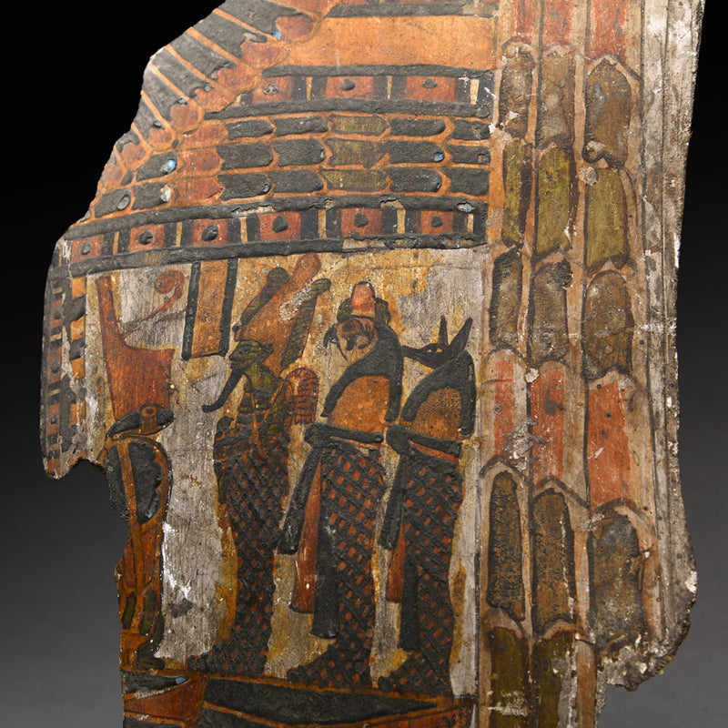 Two Egyptian Painted Cartonnage Fragments