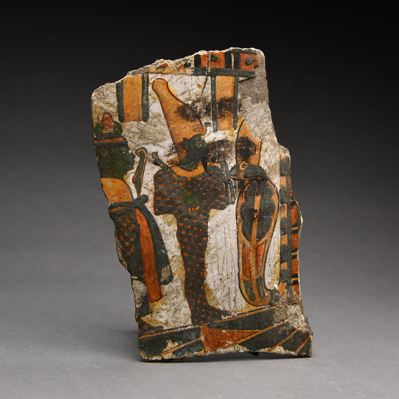 Two Egyptian Painted Cartonnage Fragments