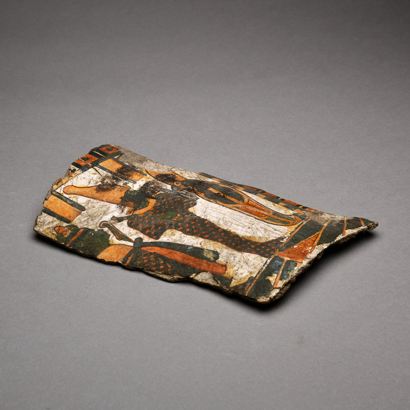 Two Egyptian Painted Cartonnage Fragments