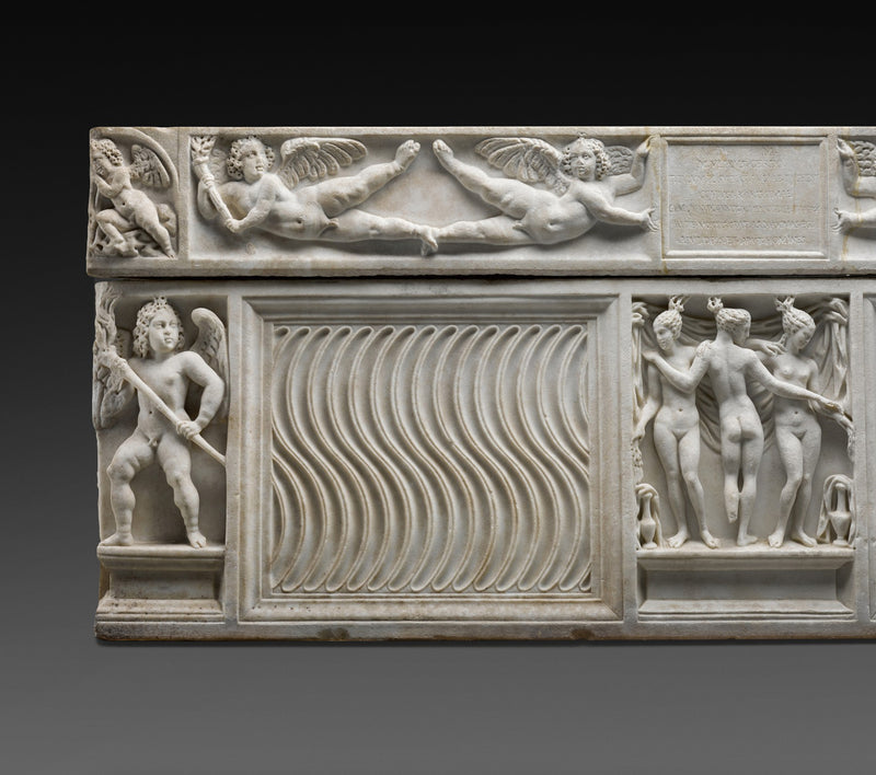 Roman Marble Strigillated Sarcophagus